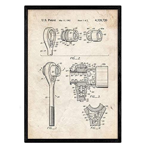 nacnic Póster de Patente de Llave Allen Antigua