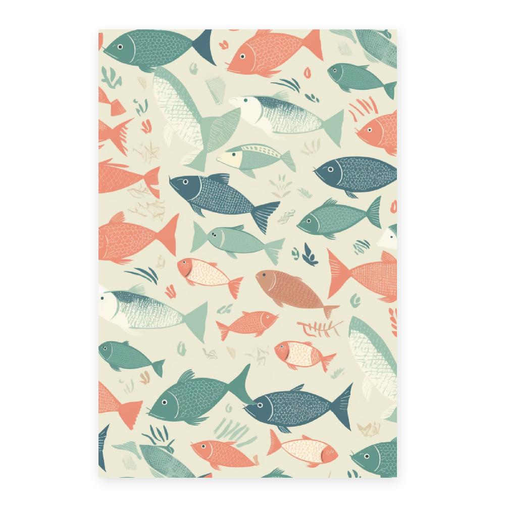 Nacnic Póster De "Patrón De Peces Variados"