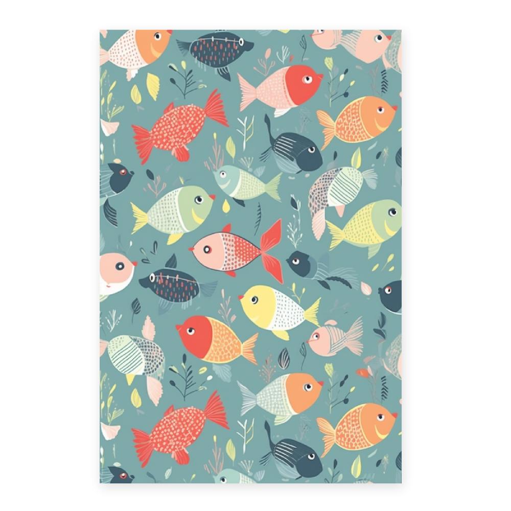 Nacnic Póster De Patrón De Peces Variados
