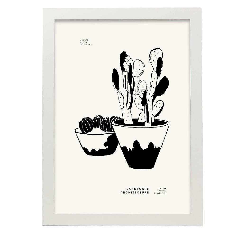 Nacnic Póster De Pequeños Cactus En Maceta