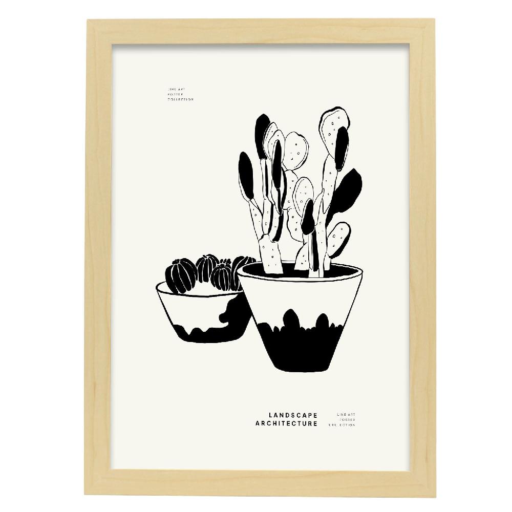 Nacnic Póster De Pequeños Cactus En Maceta