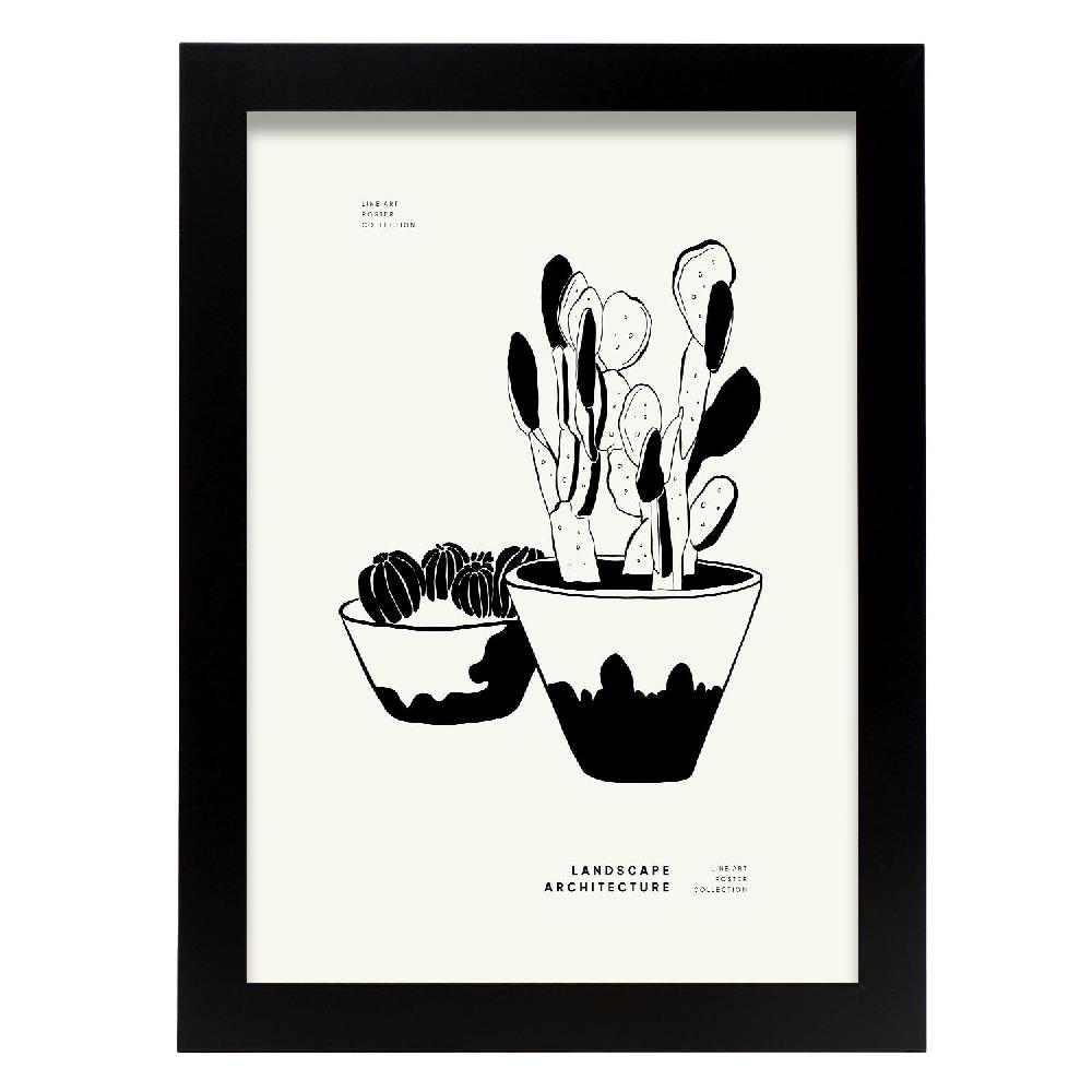 nacnic Póster de Pequeños Cactus en Maceta