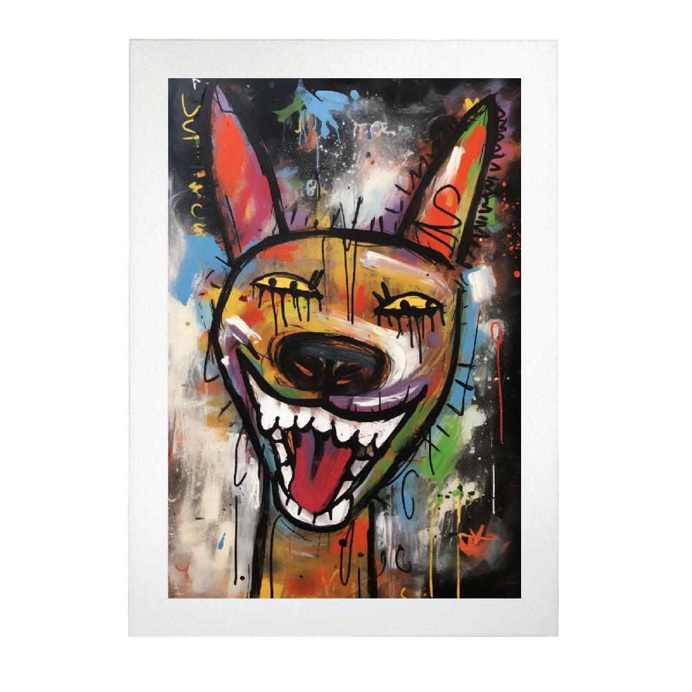Nacnic Póster De Perro Feliz Estilo Basquiat