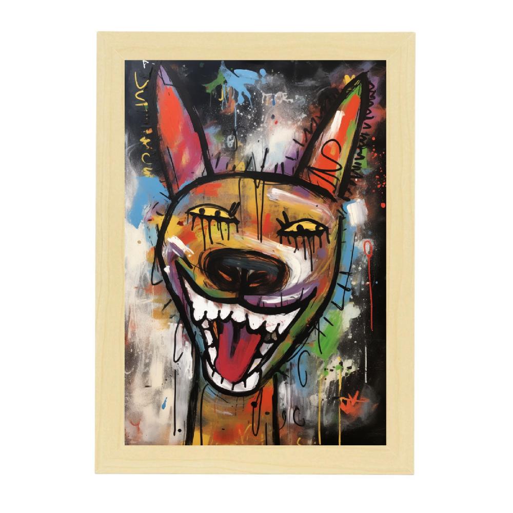 Nacnic Póster De Perro Feliz Estilo Basquiat