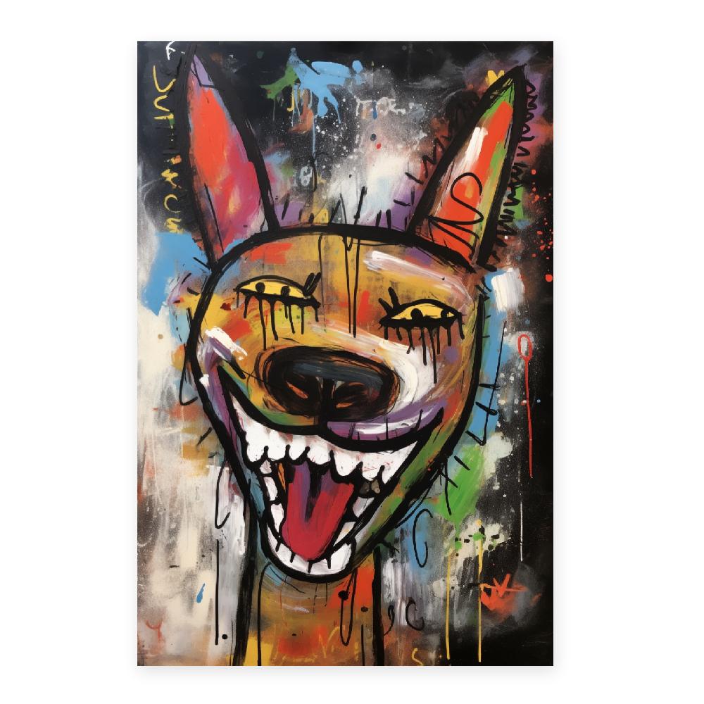 Nacnic Póster De Perro Feliz Estilo Basquiat