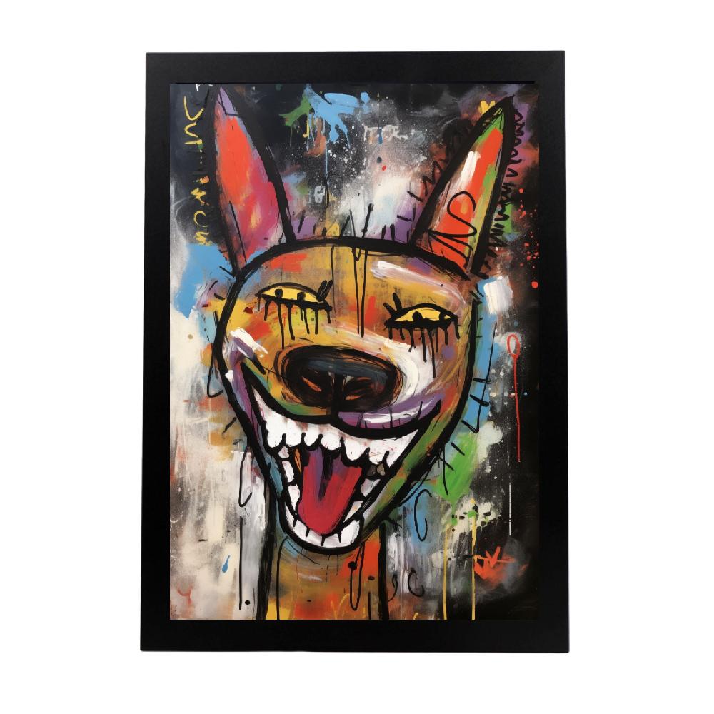 nacnic Póster de Perro Feliz Estilo Basquiat