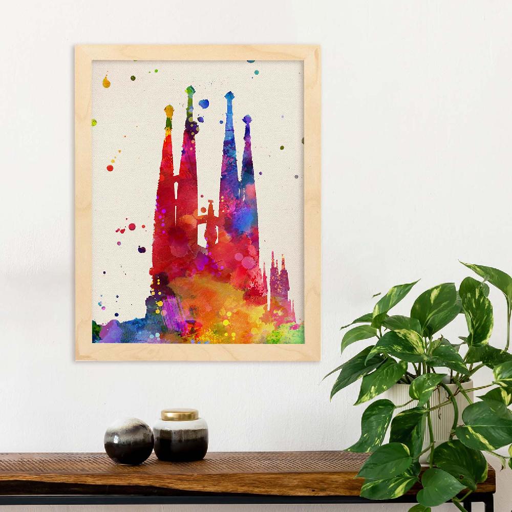 Nacnic Póster De Sagrada Familia Y Mapas De España