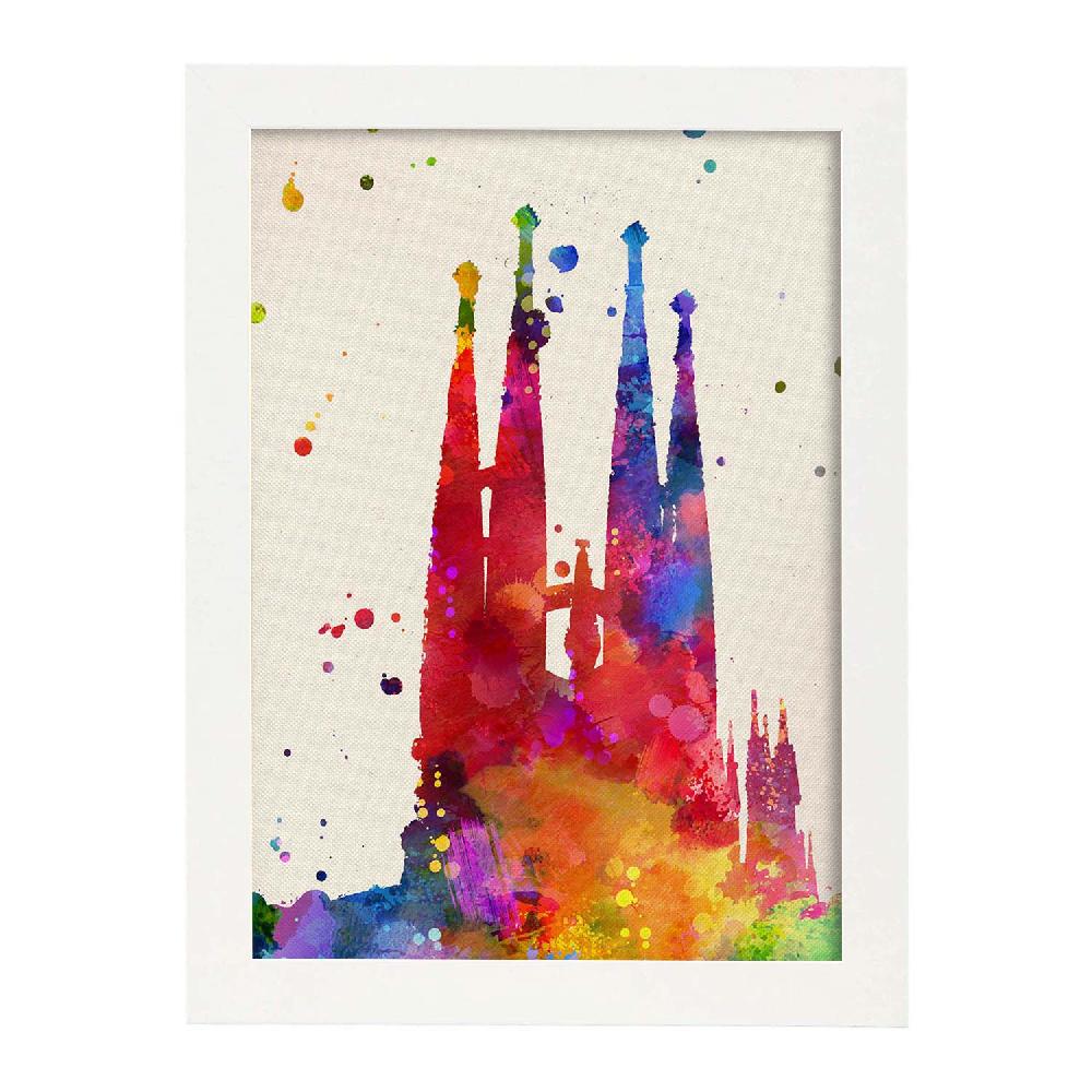 Nacnic Póster De Sagrada Familia Y Mapas De España