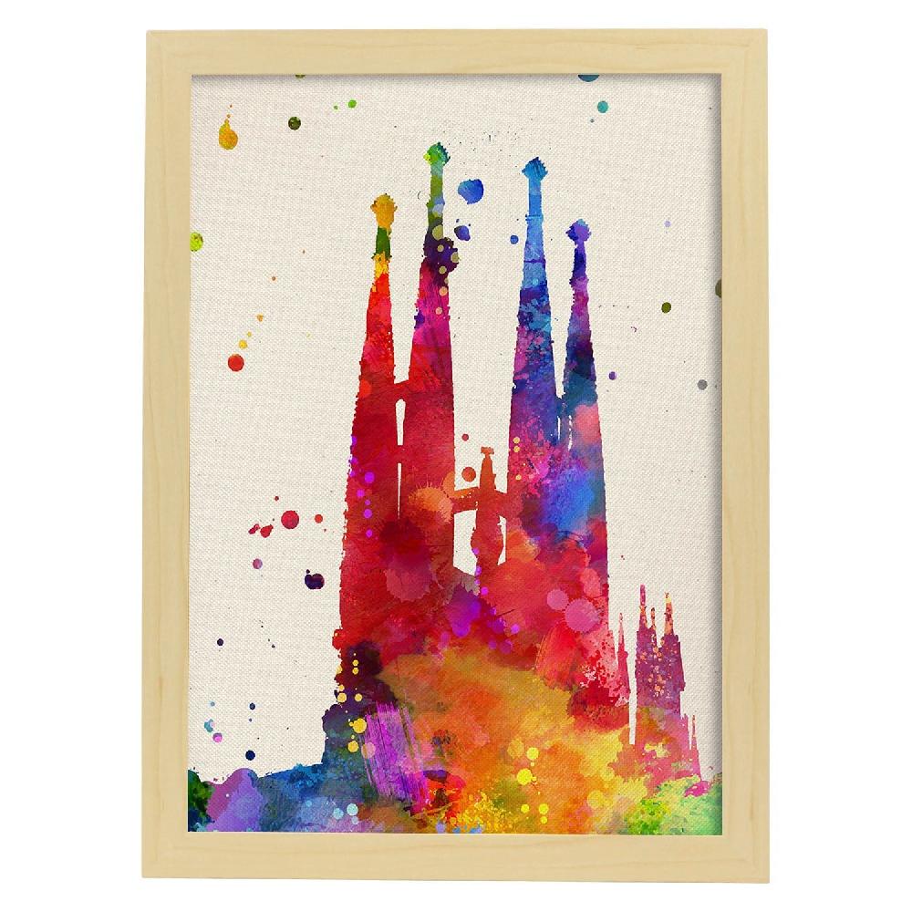 Nacnic Póster De Sagrada Familia Y Mapas De España