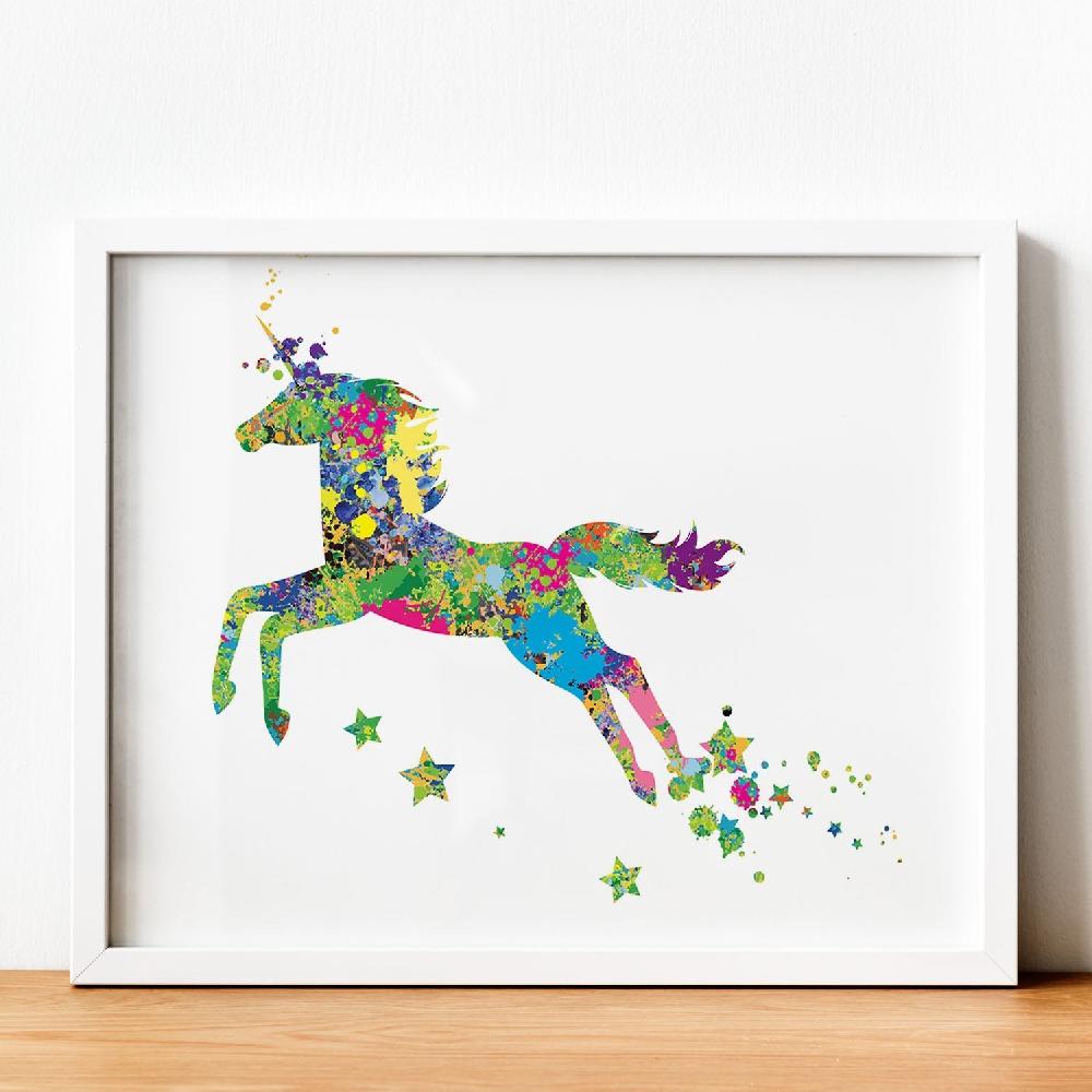 nacnic Poster de Unicornio Estilo Acuarela