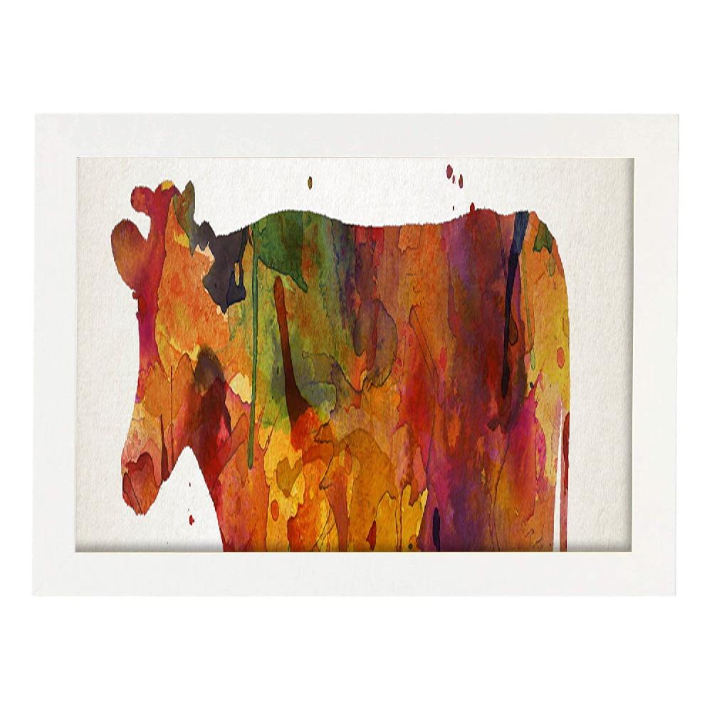 Nacnic Poster De Vaca En Acuarela