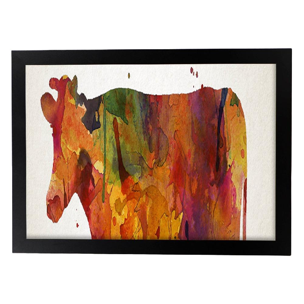Nacnic Poster De Vaca En Acuarela