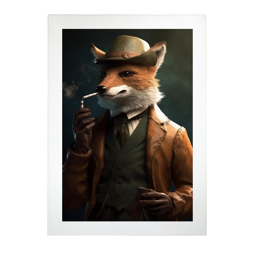 Nacnic Póster De "Zorro Con Traje Y Pipa"