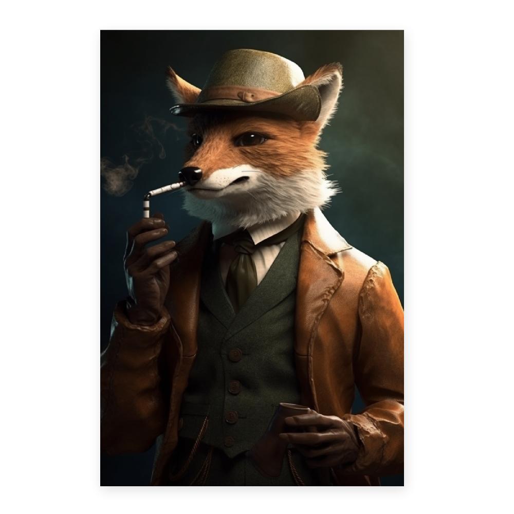 Nacnic Póster De "Zorro Con Traje Y Pipa"