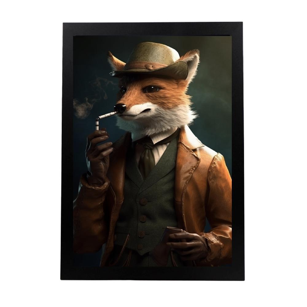 nacnic Póster de "Zorro con traje y pipa"