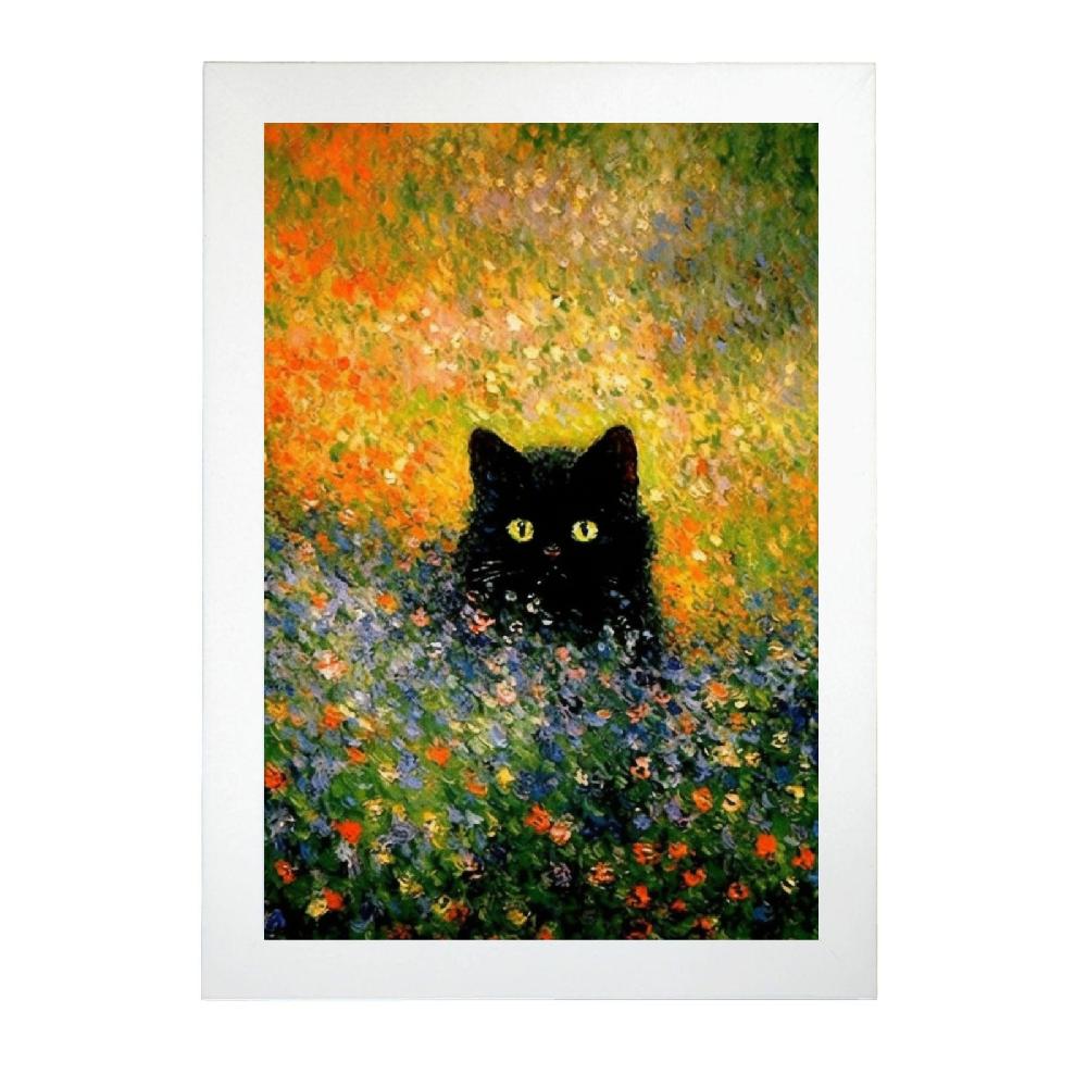 Nacnic Póster Del Gato Negro En El Jardín