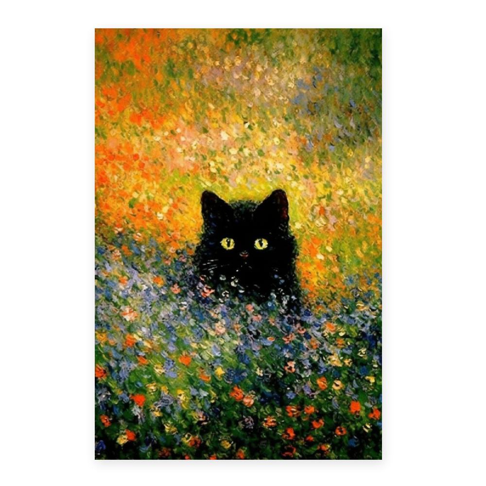 Nacnic Póster Del Gato Negro En El Jardín