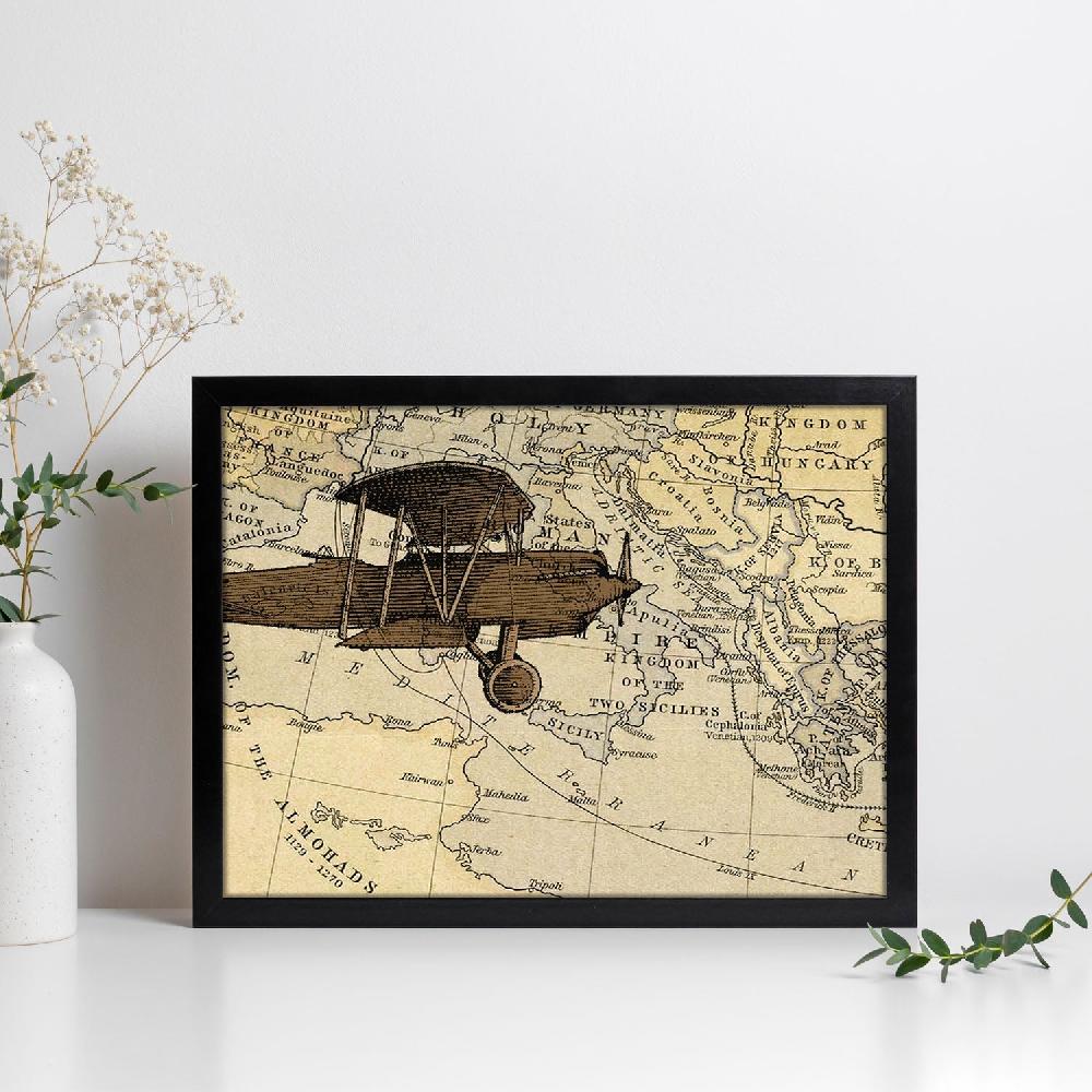 nacnic Poster del Mapa de Hungria Vintage