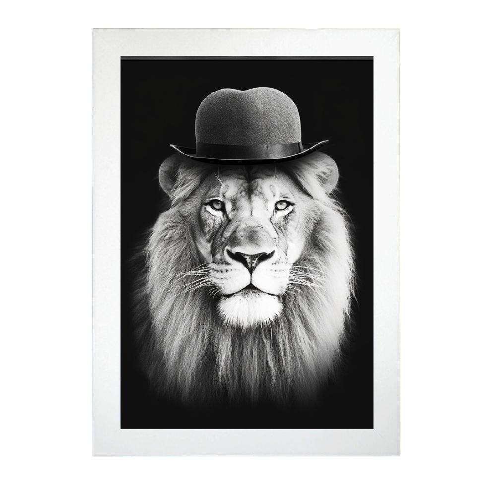Nacnic Póster Divertido Sir Lion En Blanco Y Negro