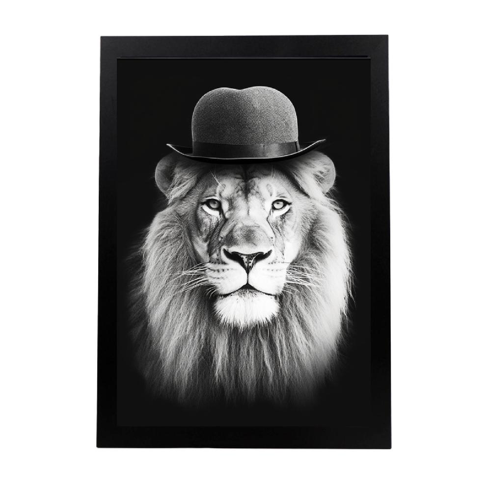 nacnic Póster Divertido Sir Lion en Blanco y Negro