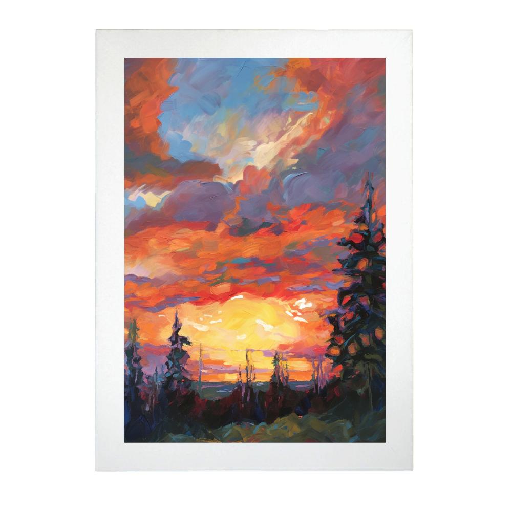 Nacnic Póster Fauvista De Puesta De Sol En Óleo