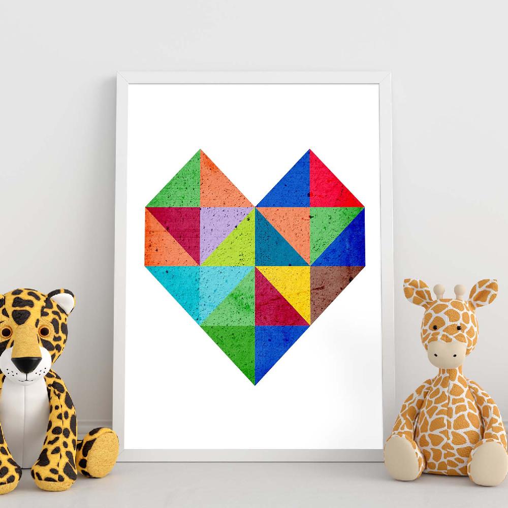 Nacnic Póster Geométrico Corazón 2 Colorido