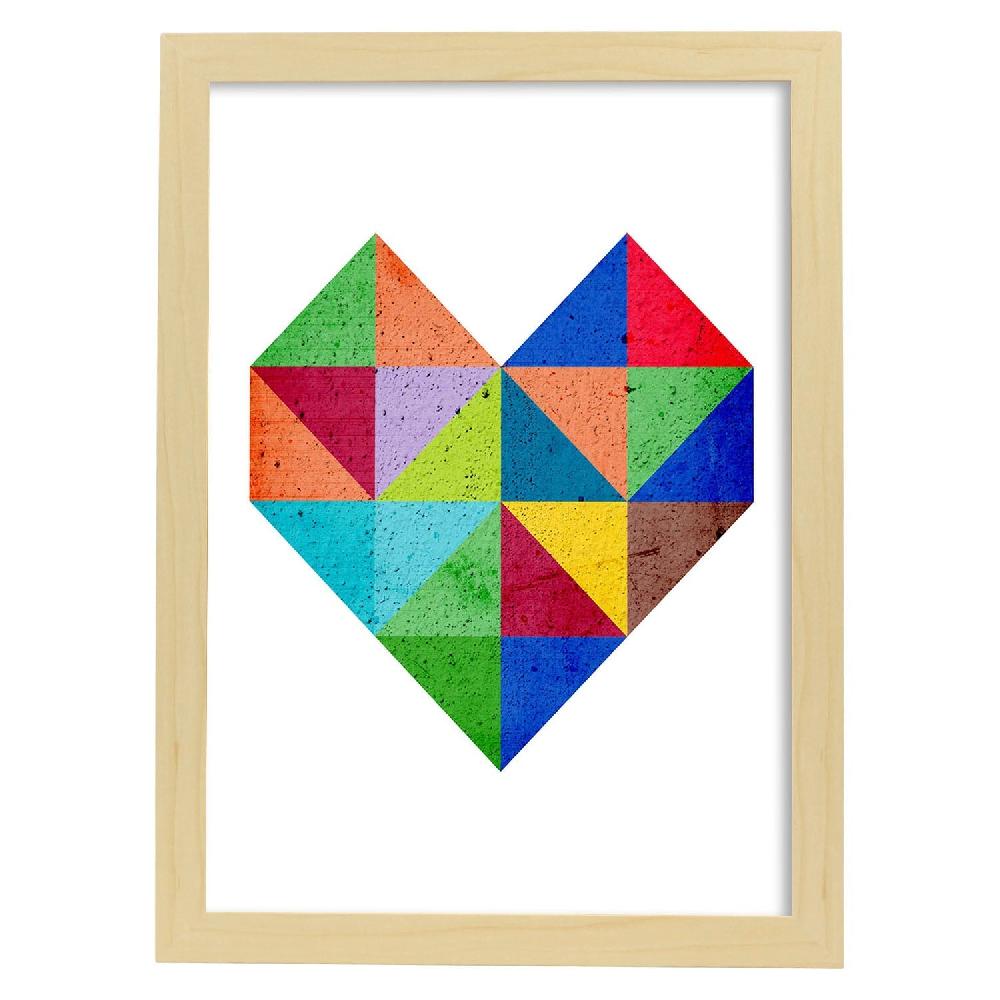 Nacnic Póster Geométrico Corazón 2 Colorido