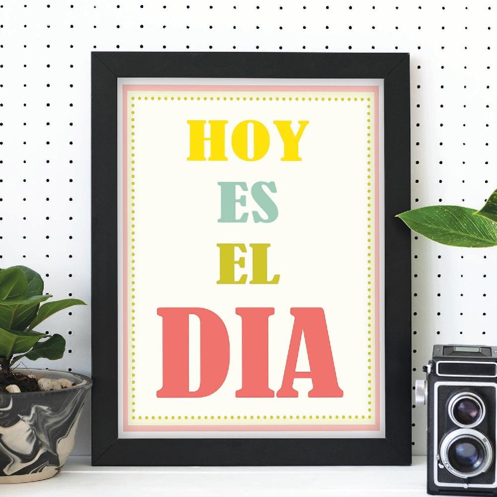 Nacnic Póster Mensaje Feliz - Hoy Es El Día