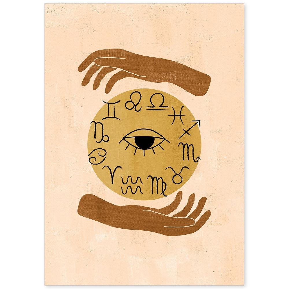 nacnic Póster Místico de Soles y Lunas