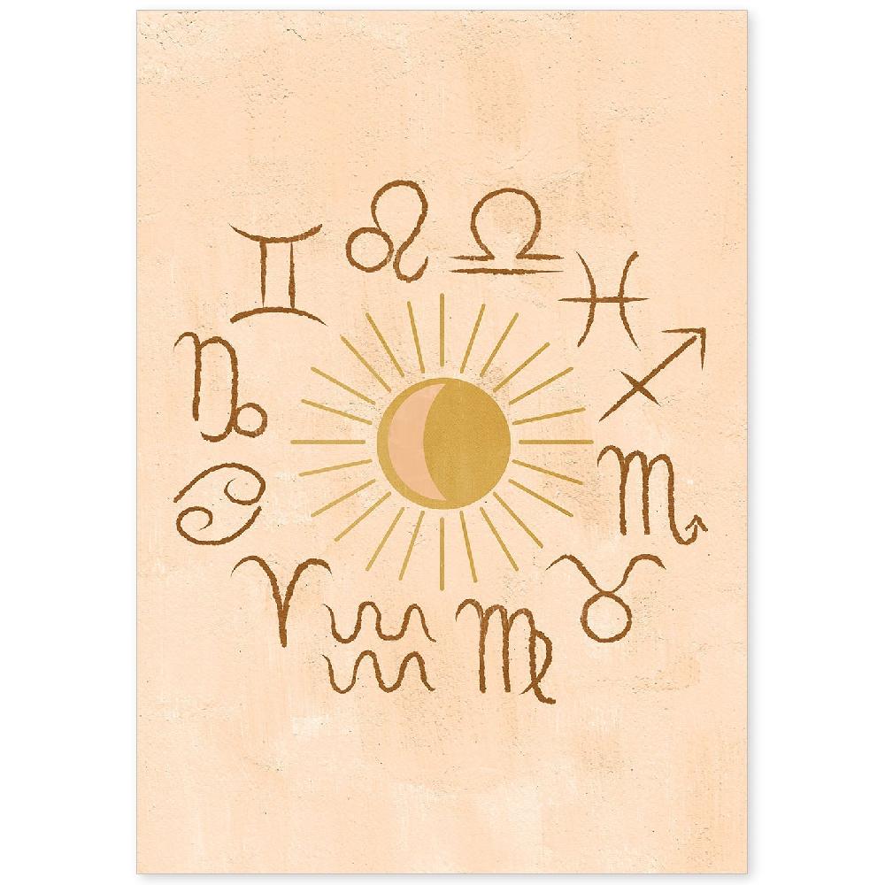 nacnic Póster Místico de Soles y Lunas