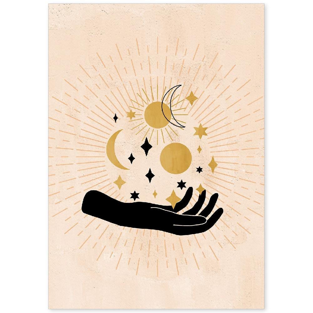 nacnic Póster Místico de Soles y Lunas