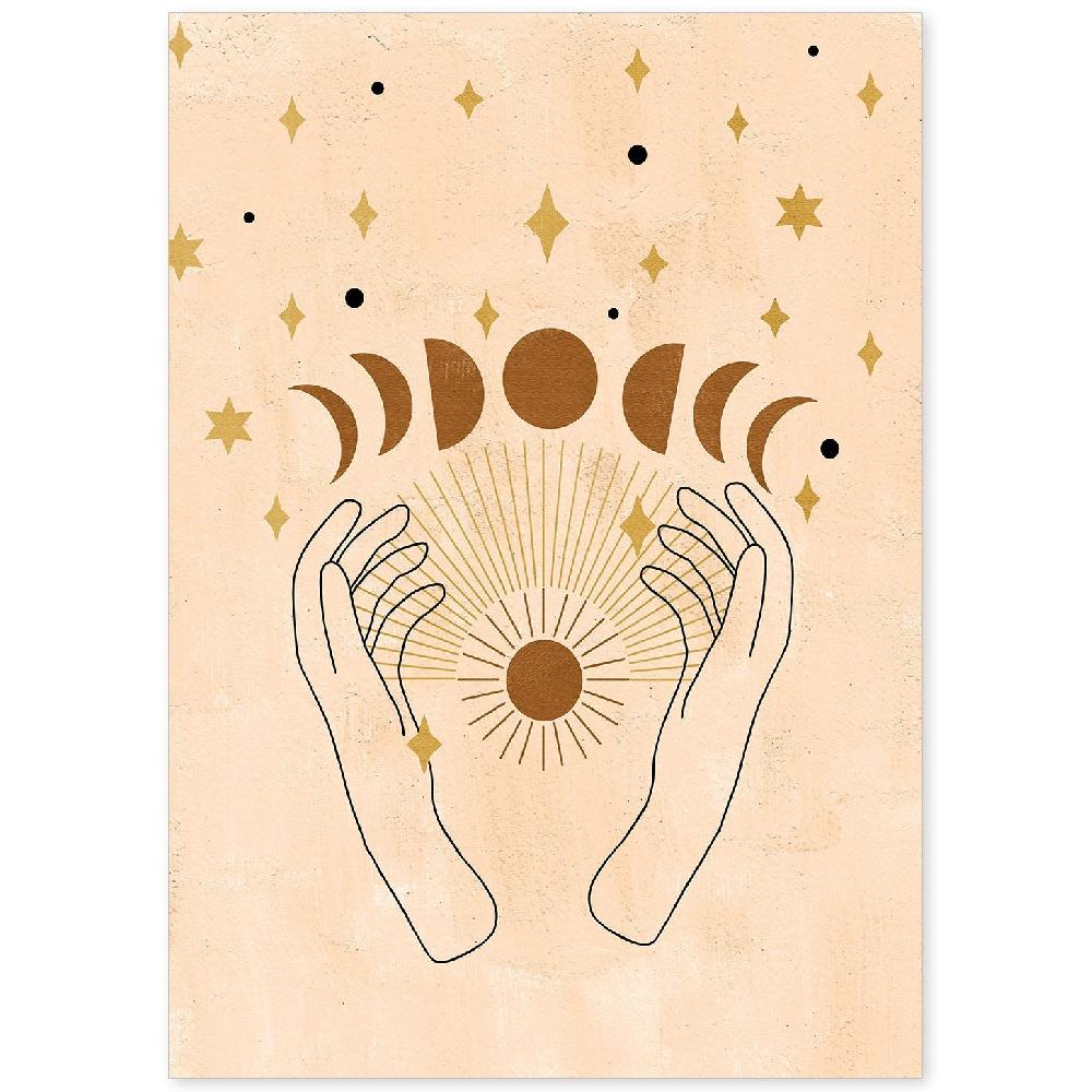 nacnic Póster Místico de Soles y Lunas