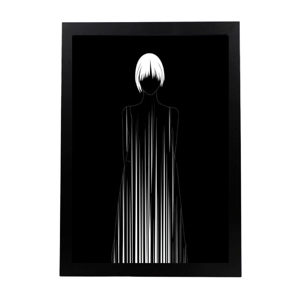 nacnic Póster Mujer Abstracta Blanco y Negro