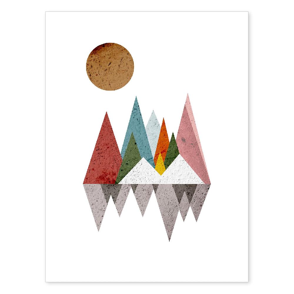 nacnic Póster Nórdico de Círculos y Montañas