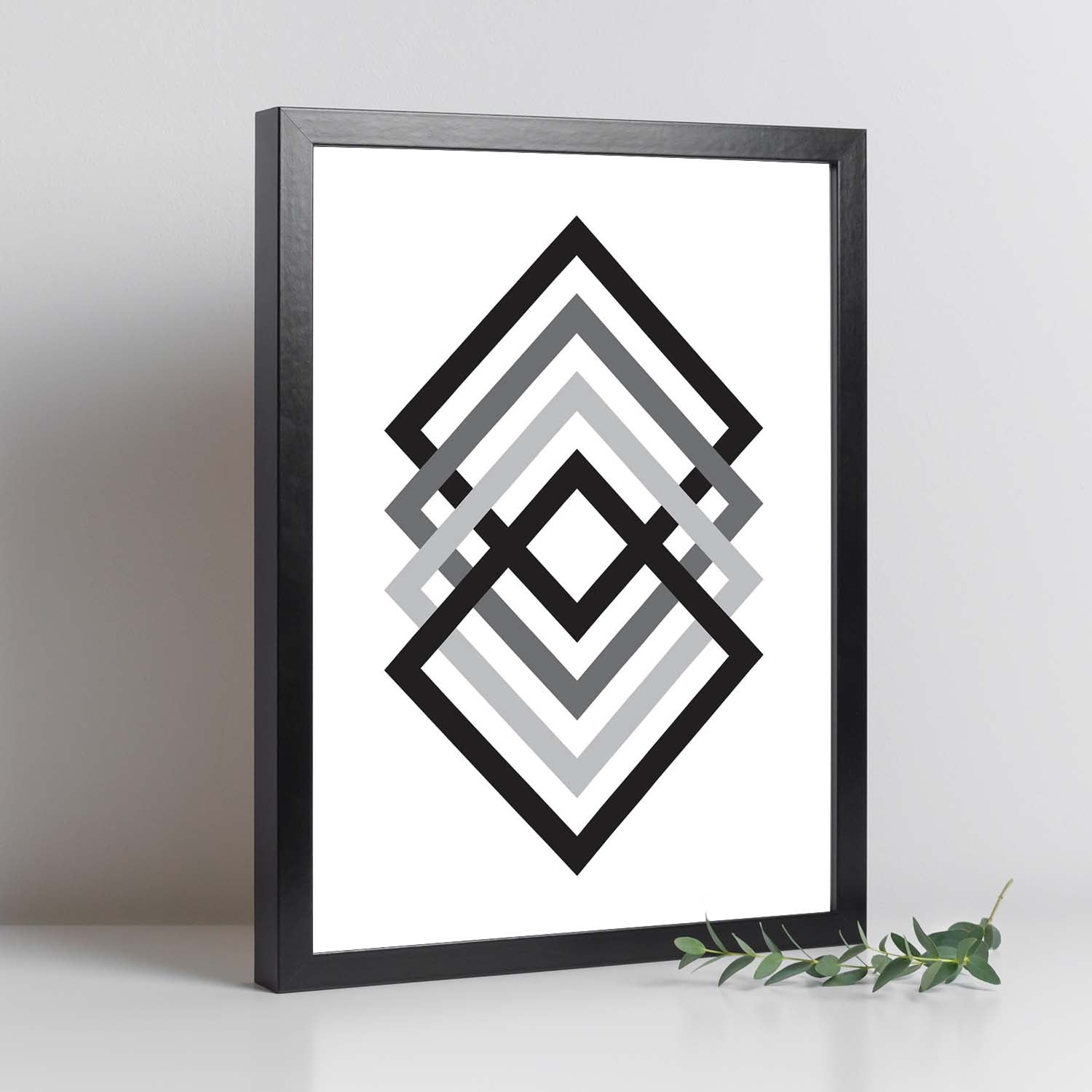 Nacnic Póster Nórdico De Líneas Y Cubos Degradados