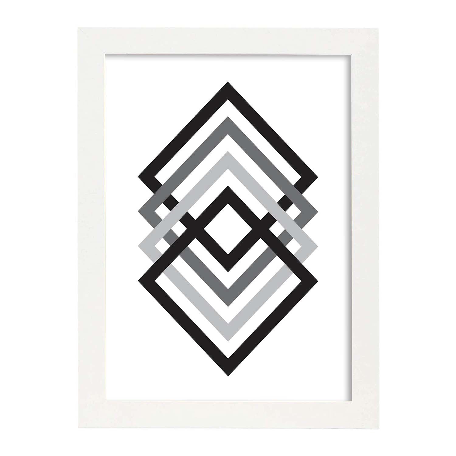 Nacnic Póster Nórdico De Líneas Y Cubos Degradados