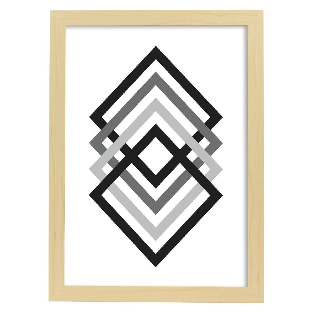 Nacnic Póster Nórdico De Líneas Y Cubos Degradados