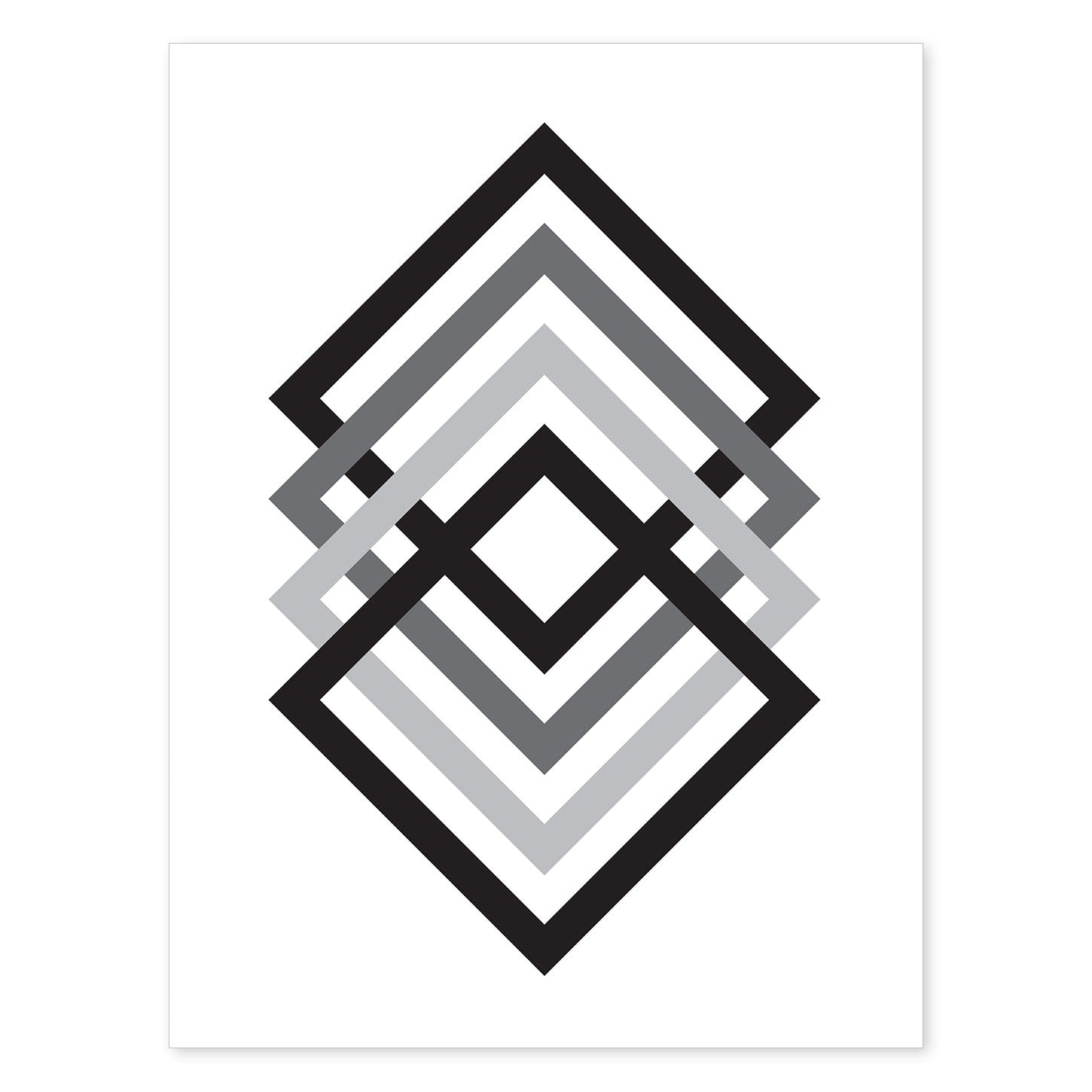 nacnic Póster Nórdico de Líneas y Cubos Degradados