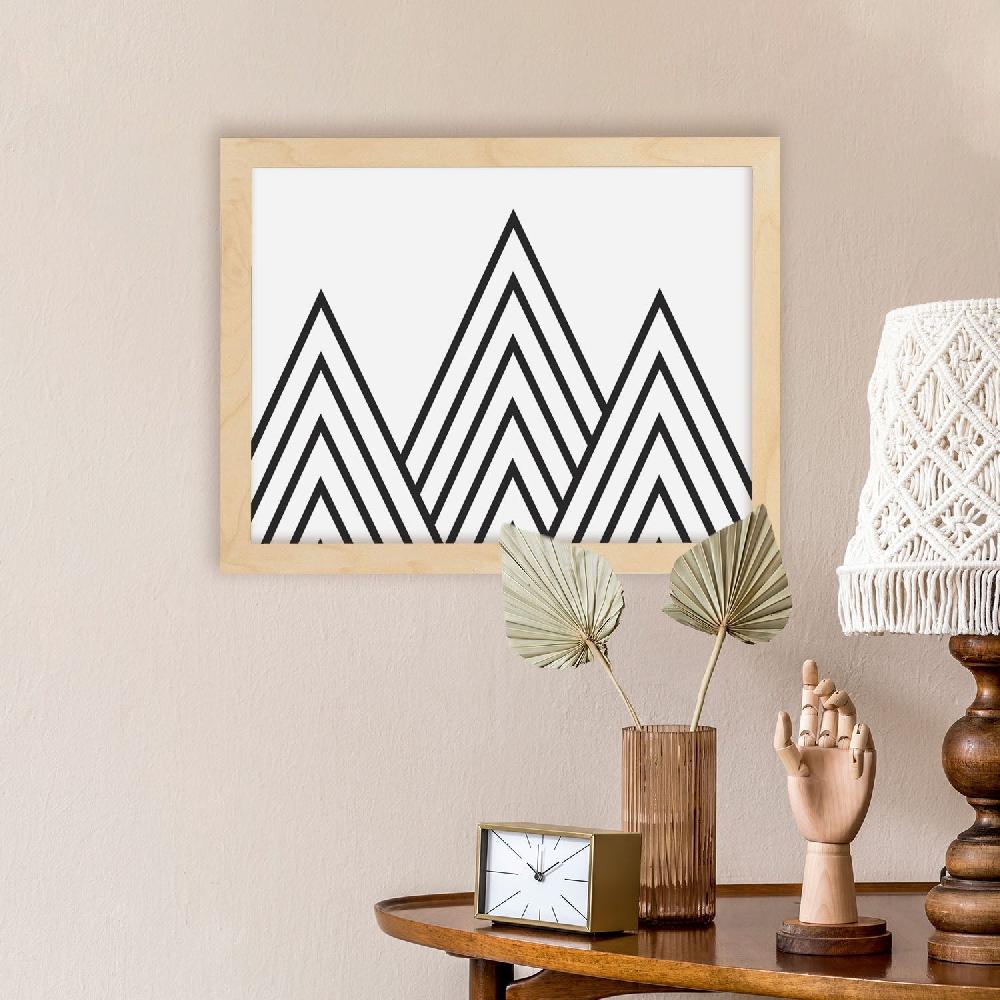 nacnic Póster Nórdico de Tres Montañas Ilustradas