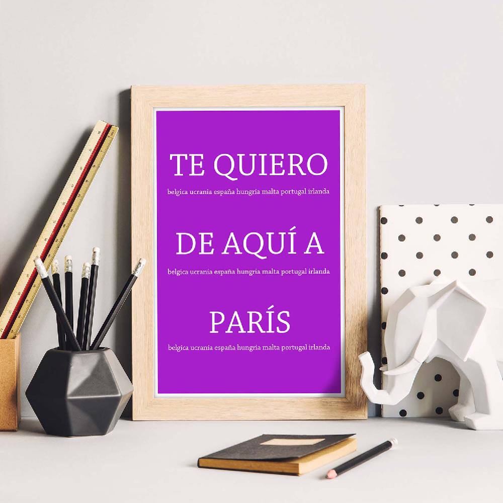 Nacnic Póster Te Quiero Hasta París