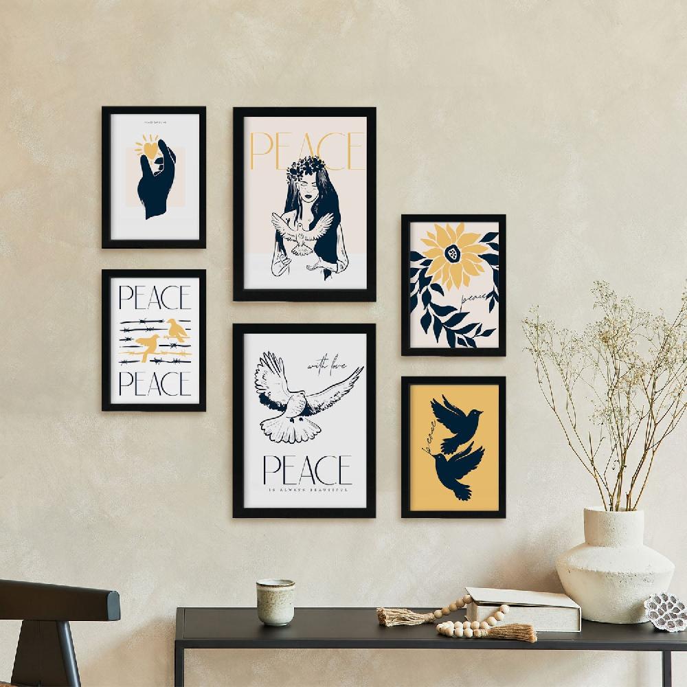 Nacnic Póster Tinta Negra Paz Y Amor