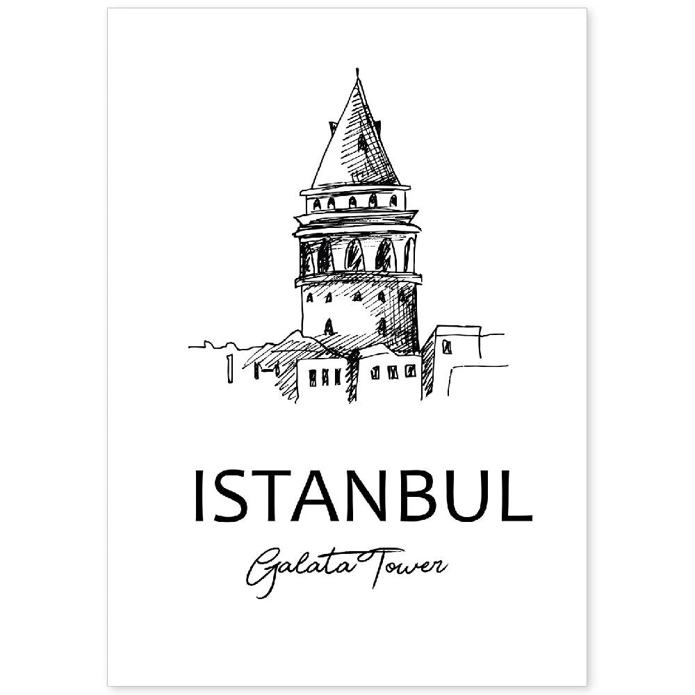 nacnic Póster Torre Galata de Estambul