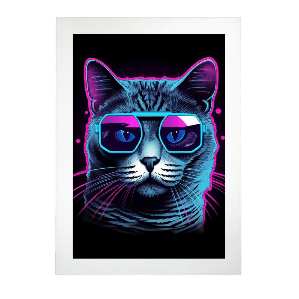 Nacnic Póster Vaporwave Impuesto Gato