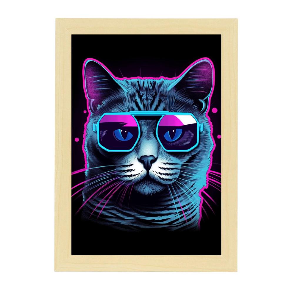 Nacnic Póster Vaporwave Impuesto Gato