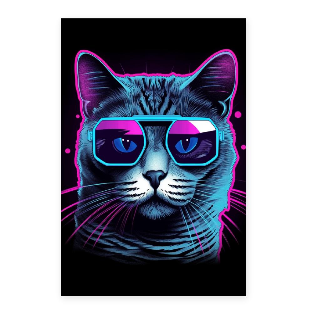 Nacnic Póster Vaporwave Impuesto Gato