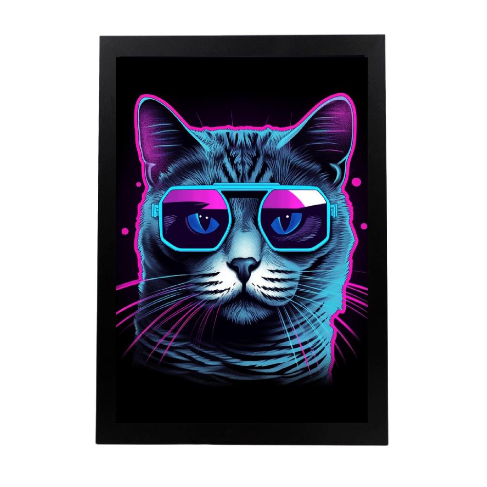 nacnic Póster Vaporwave Impuesto Gato