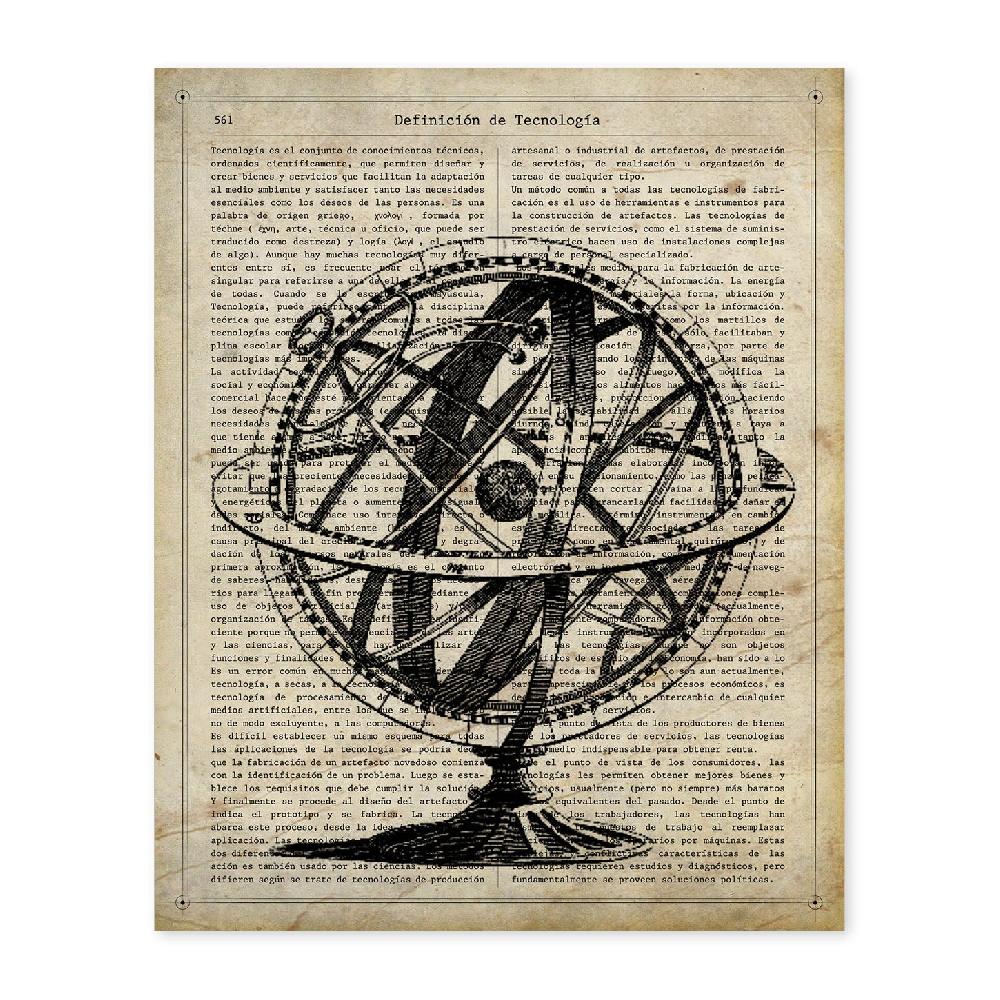 nacnic Póster Vintage de Giroscopio Astronómico