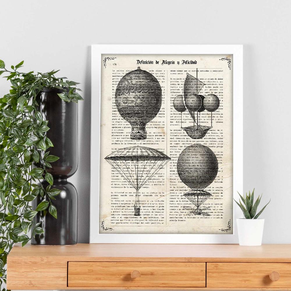 Nacnic Poster Vintage De Globos Aeroestáticos