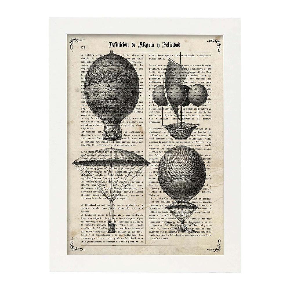 Nacnic Poster Vintage De Globos Aeroestáticos