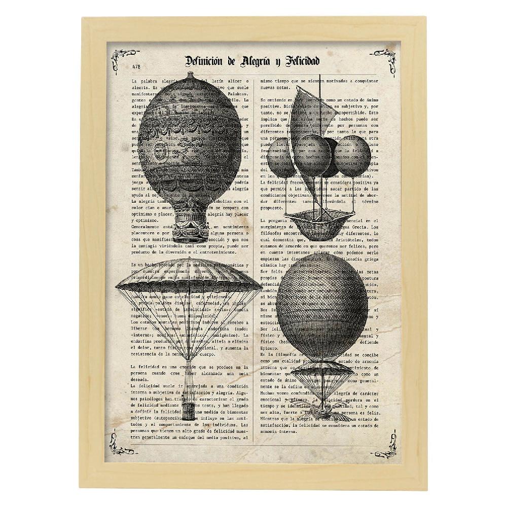 Nacnic Poster Vintage De Globos Aeroestáticos